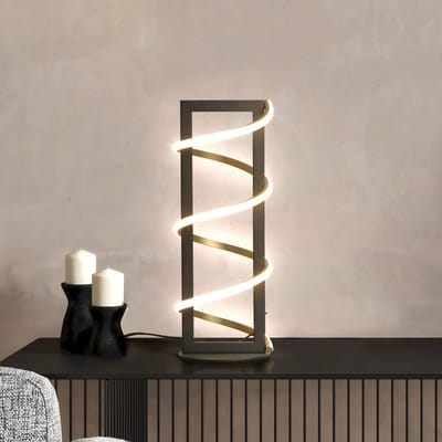 Fischer & Honsel Gwen - Moderne LED Tafellamp - hoogte 44cm - 16W - Dimbaar - 3 lichtkleuren - Zwart