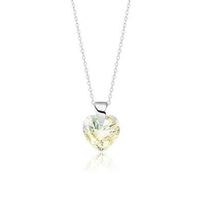Montebello Ketting Amy HZ79 - Swarovski Hart - 925 Zilver Gerhod. - Ø10mm - 45cm