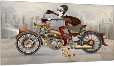 TMK ArtDeko - Snijplank - Glas - Motorontwerp - 90x52 cm