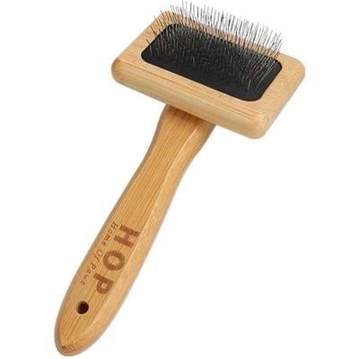 Honden Katten Huisdieren Accessoires Gereedschap Knoop Ontklitter Huisdier Kammen Duurzaam Dicht Natuurlijk Bamboe Handvat Kam en Roestvrij Staal Haarborstel beige