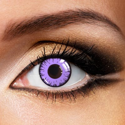 Partylens® paarse kleurlenzen - Magic Purple - zachte jaarlenzen met lenshouder - Halloween - Cosplay