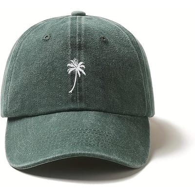 1 st Retro Gewassen Geborduurde Baseballpetten voor Vrouwen, Buiten Vrije Tijd Verstelbare Multifunctionele Papa Petten voor Vakantie, Dagelijkse Slijtage (green,Adjustable)