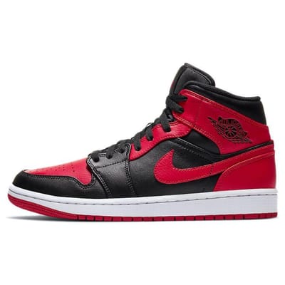 Air Jordan 1 Mid Banned Heren Sneakers Rood Zwart University-Rood 554724-074 43 red