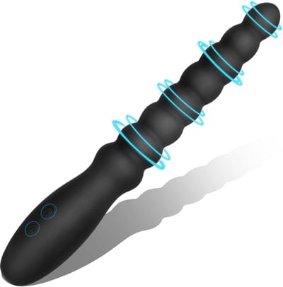 Daity Vibrerende anale kralen en butt plug voor beginners – Oplaadbare siliconen kogelvibrator, waterdicht, G-punt en prostaatstimulator voor mannen, vrouwen en stellen