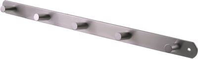 IMPRESSO design kapstok met 5 haken, geheel in rvs