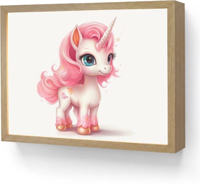 Nachtlampje 40x30 cm - Kinder lamp - Unicorn - Meisjes - Kinderen - Eenhoorn - Roze - Tafellamp kinderkamer draadloos - Slaapkamer lampje - Bedlamp kinderen - Kinderlampje - Wandlamp babykamer - Nachtlampjes