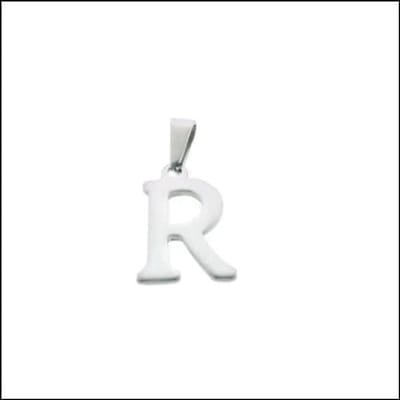 Aramat Jewels | Hangers | RVS Initiaal Hanger Letter Zilverkleur - Gepersonaliseerde Bedel | R | |17mm | Staal | Volwassenen | Verkleurd niet