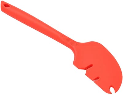 Siliconen Spatel, 12 Inch Gebogen Schraper Bakspatel met Roestvrijstalen Kern, Antisliphandgreep, Kom Schrapen Beslag Mengen Deeg Vouwen voor Thuis Keuken Bakken (rood)