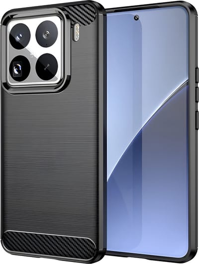 Hoesje geschikt voor Xiaomi 15 Pro - Techsuit Carbon Silicone Back Cover - Zwart