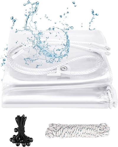 Transparant Zeil - Afdekzeil Tentzeil - Regenbescherming Tuin - Waterdicht PVC 420 g/m² - 2 x 3 Meter - Transparant