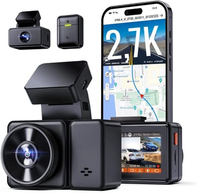 Quvo® Dual Dashcam - Voor en Achter Camera – Auto Camera Met Nachtzicht – Zwart - 9cm x 8cm x 3cm