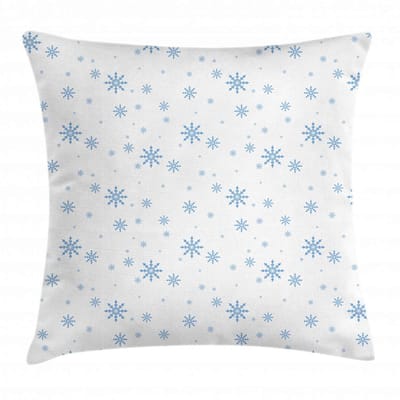 ABAKUHAUS Winterkussenhoes – 50x50 cm – Wit-Blauw – bedrukt aan beide zijden