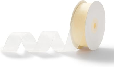 Elegante organza lint voor bruiloften en cadeaus in beige en crème - Perfect voor decoratie en ambachten