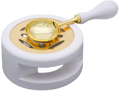 Wax Verwarmingsset - Zegel Set - Ambachtelijk Verzegelen - Instelbare Temperatuur - 12.7 x 11.5 cm - Wit