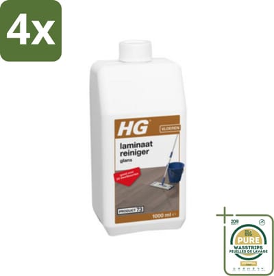 HG Laminaatreiniger Glans 1 liter - Voordeelverpakking - 4 stuks - Vloerreiniger - Glansreiniger