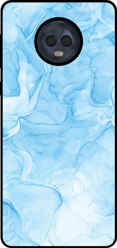 Smartphonica Telefoonhoesje Geschikt voor Motorola Moto G6 met marmer opdruk - TPU backcover case marble design - Lichtblauw geschikt voor Motorola Moto G6