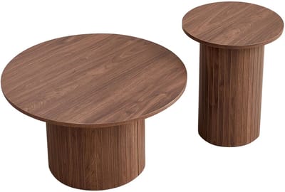uJOY Bijzettafels - Set van 2 tafels - Houtlook afwerking - Veelzijdig inzetbaar - Eenvoudig schoon te maken - Modern design
