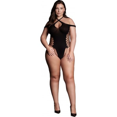 Leda XIII - Body met Kruzige Halslijn en Off Shoulder Bandjes - Plus Size