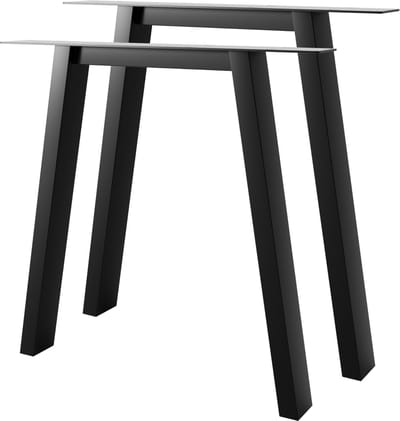 MetaloPro Tafelpoten Thusia Lite - 2x Zwarte Metalen Tafelpoten In Trapeziumvorm Voor Moderne Minimalistische Eet-, Werk- En Vergadertafels