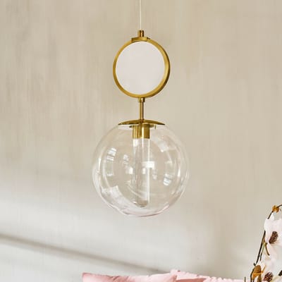 LOBERON Ledhanglamp Corvane goudkleurig/wit