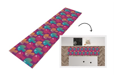Keukenloper - Loper keuken - Mushroom - Patronen - Regenboog - 200x50 cm - Keukenloper vinyl