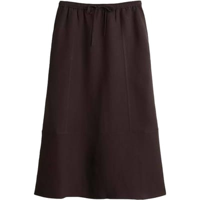 Midirok van mix van viscose en linnen model 'Ridana'