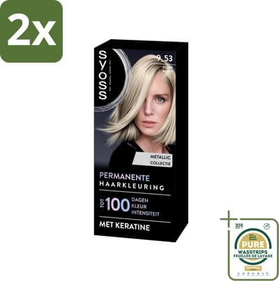 SYOSS - Coloration 9-53 Silver Blush - Haarverf - Grijsdekking - Vermindert Haarbreuk - Voordeelverpakking - 2 stuks - SYOSS - Grijsdekking