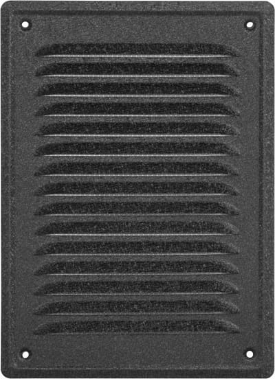 Ventilatierooster Grafiet - Rechthoekig Luchtrooster - Ventilatie Rooster - Schoepenrooster - 16,5 x 23 cm Buitenzijde - incl. Gaas