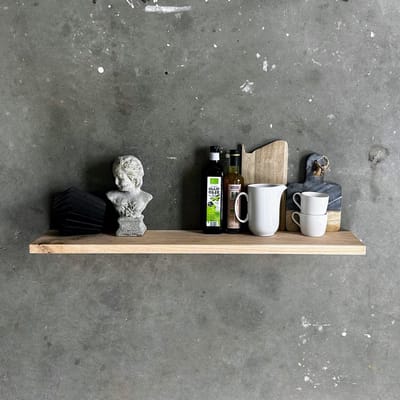 GoudmetHout® Zwevende Wandplank Industrieel - 40 x 20 cm Muurplank - Licht Eiken Hout - Decoratie Wandrek & Boekenrek - Hangplank Keuken - Floating Wall Shelf met Blinde Montage