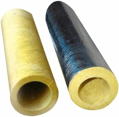 Buisisolatie Steenwol - Vorstbeveiliging Leidingen - Temperatuur Stabiliseren - Brandwerend Aluminiumfolie - 325x50mm - Grijs