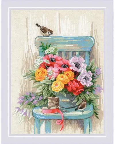 Borduurpakket Tuinbloemen