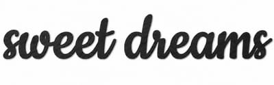 Houten wanddecoratie - Wooden wall decoration | Sweet dreams 104 x 17cm | Zwart - Black | Muurdecoratie - Wall art - Wandfiguur - Babykamer - Kids - Deco