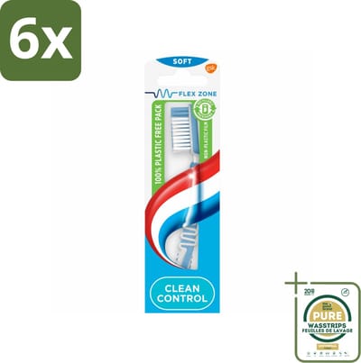 Aquafresh Tandenborstel Clean Control Soft - Voordeelverpakking - 6 stuks - Tandenborstel voor tandvlees - Tandenborstel voor kinderen