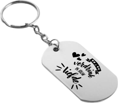 Akyol - ik verdrink in jouw liefde sleutelhanger - Liefde - relatie - cadeau - 54 x 29mm