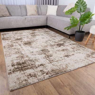 Beige Tapijt Laagpolig Vloerkleed Koho Marble Lux - 280x380cm- Modern - Woonkamer - Salon - Slaapkamer - Eetkamer