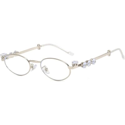 Diamantontwerp Stijlvolle Klassieke Ellips Metalen Materiaal Frame Zonnebril Dames Sterkteglazen Bijziendheid Brillen -15 -25 -35 -4 myopia-75