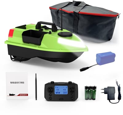 GPS-visboot met 7 kleuren LED-verlichting, afstandsbediening, bereik van 500 meter, 12000mAh-accu