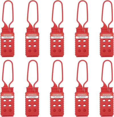 Set van 10 vergrendelbare scharnieren met 6 gaten voor isolatie en tagout, ideaal voor veilig beheer van industriële apparatuur en onderhoud