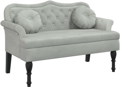Elegante Fluhrbank met Kussens Antraciet Grijs Fluwelen Zitting