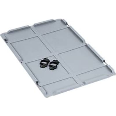 Deksel serie Economy voor Euroboxen - kunststof - 600 x 400 mm - grijs - ons merk Schaefer Shop Pure