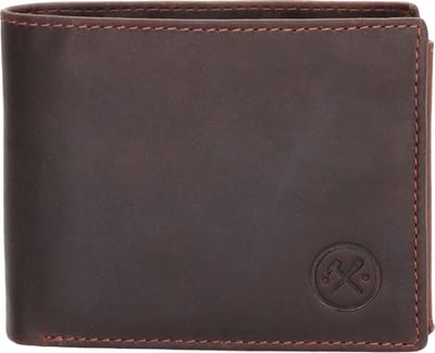 Hide & Stitches Japura Portemonnee - 100% Leer - Donkerbruin