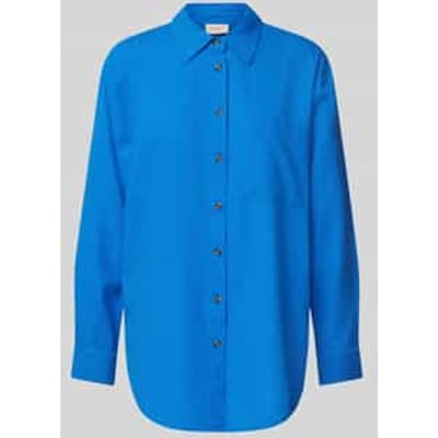 Relaxed fit linnen blouse met borstzak, model 'Lava'