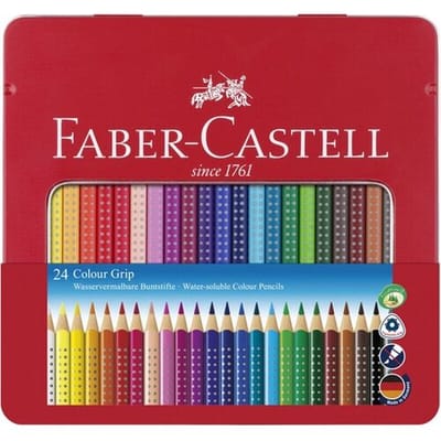 Faber-Castell Grip 2001 kleurpotloden set - 24 stuks, assortiment kleuren