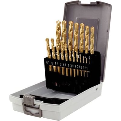 KS Tools 330.4620 3304620 HSS TiN-punt Metaal-spiraalboorset 1 mm, 1.5 mm, 2 mm, 2.5 mm, 3 mm, 3.5 mm, 4 mm, 4.5 mm, 5 mm, 5.5 mm, 6 mm, 6.5 mm, 7...