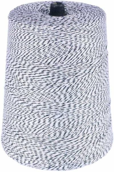Decoratief Wikkeltouw - Katoen Garen - Cadeau Decoratie - Grote Kegel - 2 Pond - Zwart Wit