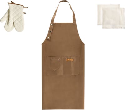 BELIANI DAUCUS - Keukentextiel set - Bruin - Polyester