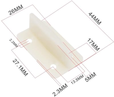 Dailygoods- Bodemgeleider 10 Stuks - Houten Schuifdeur - Kunststof - Eenvoudig te Installeren - 44x26x17mm - Geschikt voor Keuken/Toiletdeuren - Vloergids