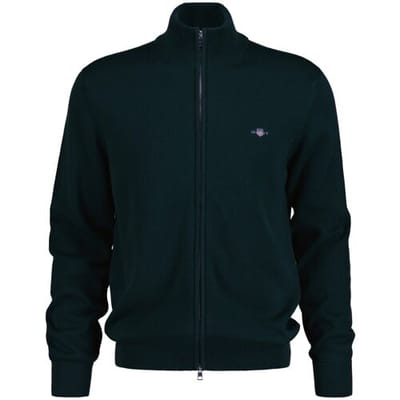 Gant Vest Casual Cotton Zip Cardigan Tartan Green / male