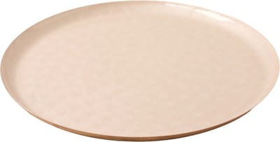 WinQ-Off White kleurige Plateau (d: 40cm) met wit Kiezelsteen motief aan de binnenkant- decoratieschaal 40cm -schaal voor kaarsen