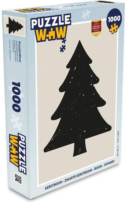 Puzzel Kerstboom - Zwarte kerstboom - Boom - Japandi - Legpuzzel - Puzzel 1000 stukjes volwassenen - Kerst - Cadeau - Kerstcadeau voor mannen, vrouwen en kinderen